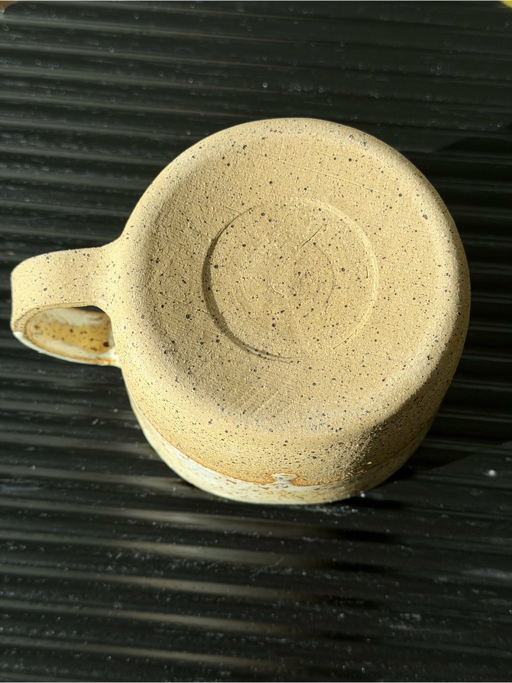 Handmade Speckled Ceramic Mug and Tea Cup Set in Warm Beige - Picture 5 of 13